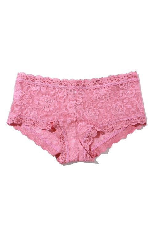 Shop Hanky Panky Signature Lace Boyshorts In Tea Cake (pink)