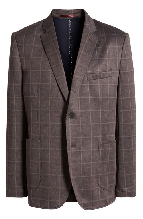 Shop Johnston & Murphy Xc Flex® Windowpane Check Knit Sport Coat In Brown