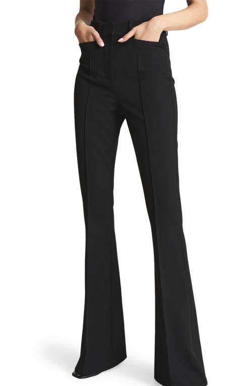 Reiss Dylan High Waist Flare Leg Trousers in Black at Nordstrom, Size 10 Us