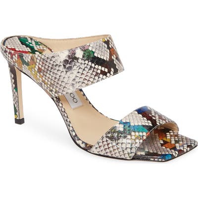 Jimmy Choo Hira Snake Print Mule - White