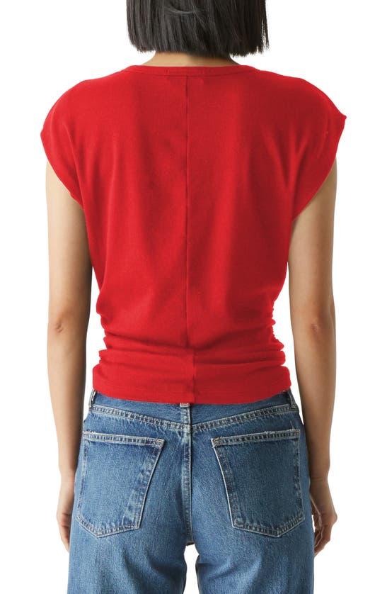 Shop Michael Stars Joni Power Shoulder Rib Top In Spritz