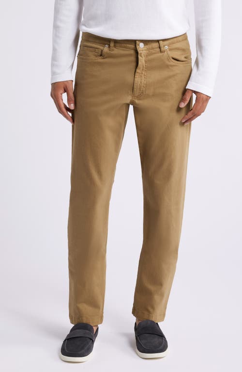 Jack Victor Jackie Stretch Wool Taper Straight Pants In Tan