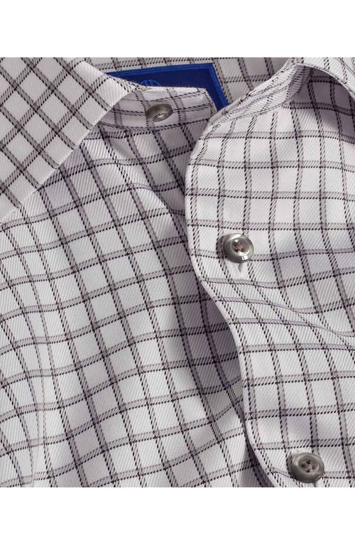 David Donahue Regular Fit Check Cotton Twill Dress Shirt In Gray