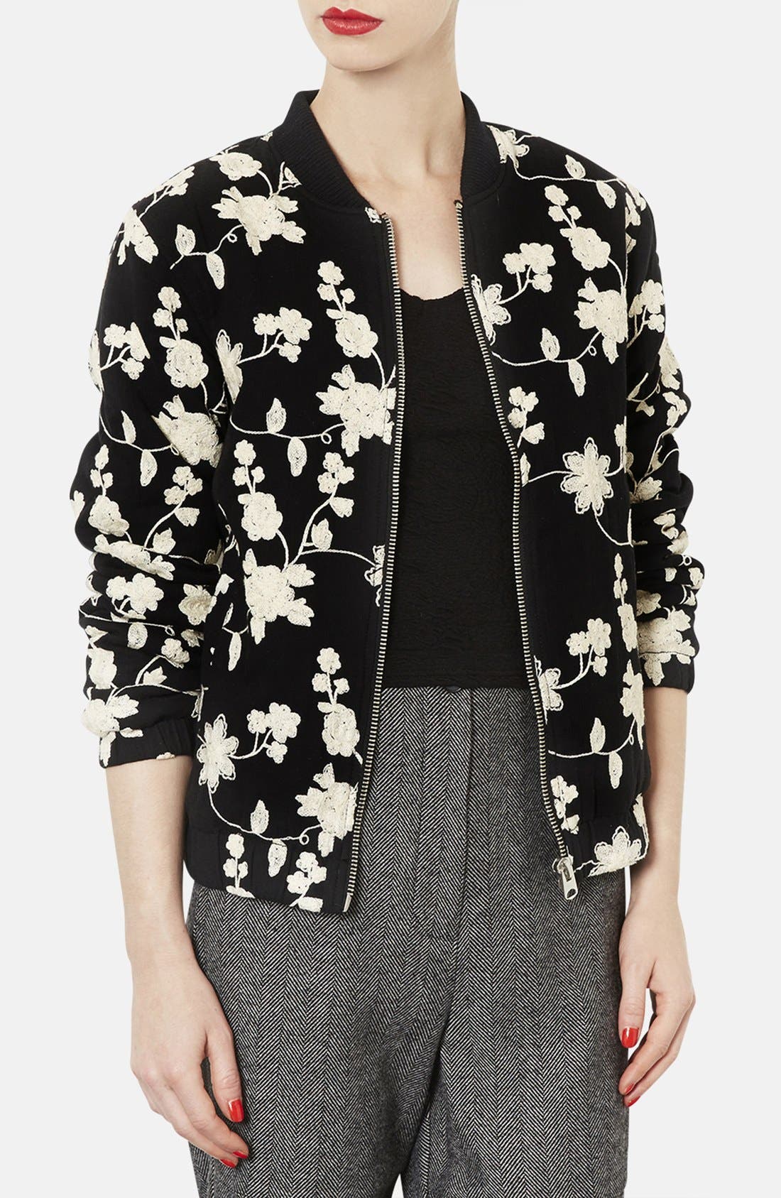 Floral Embroidered Bomber Jacket Nordstrom