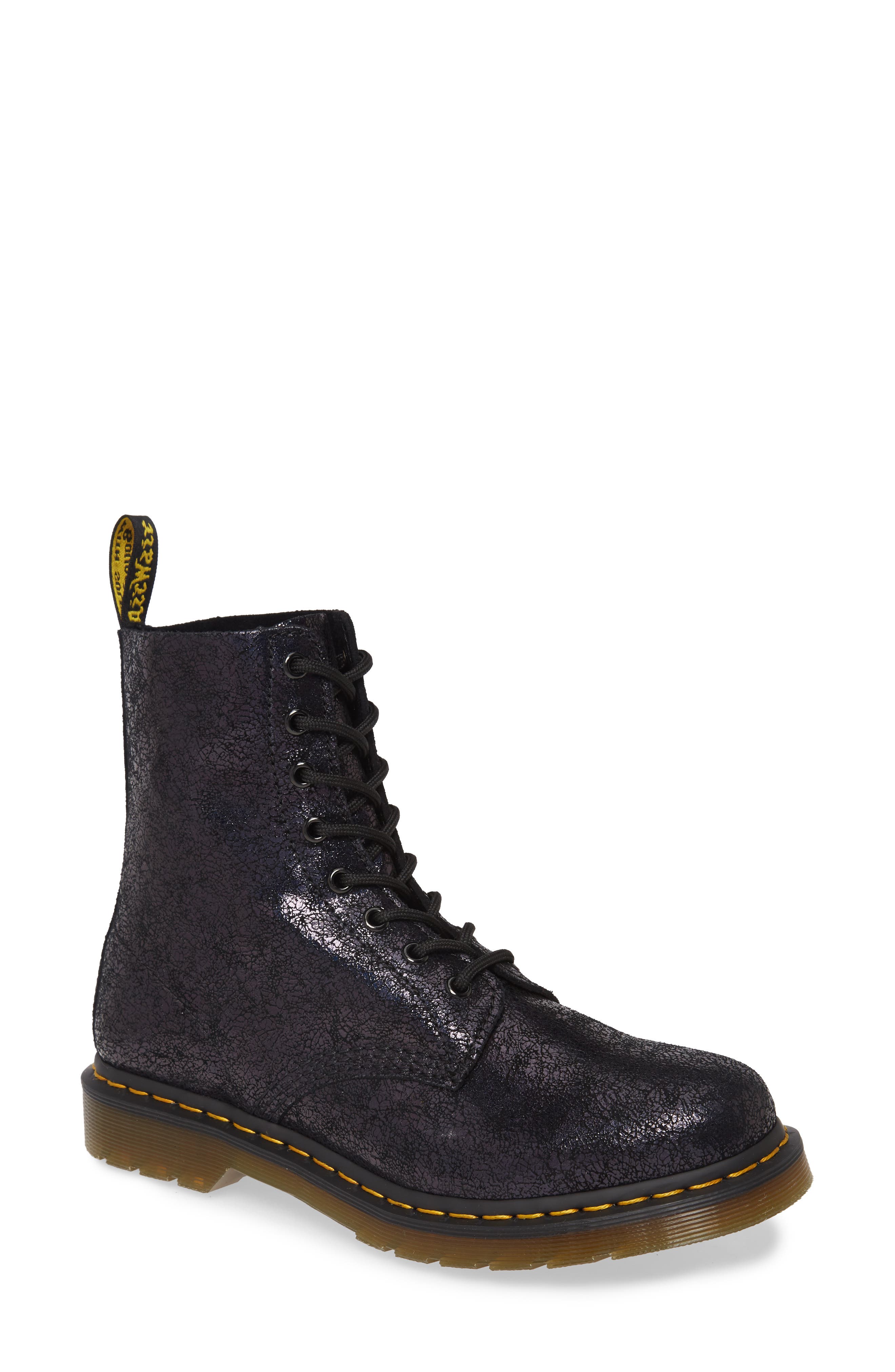 black sparkly doc martens