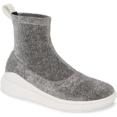 Fitflop Loosh Luxe Metallic Rapid Knit Bootie, Metallic