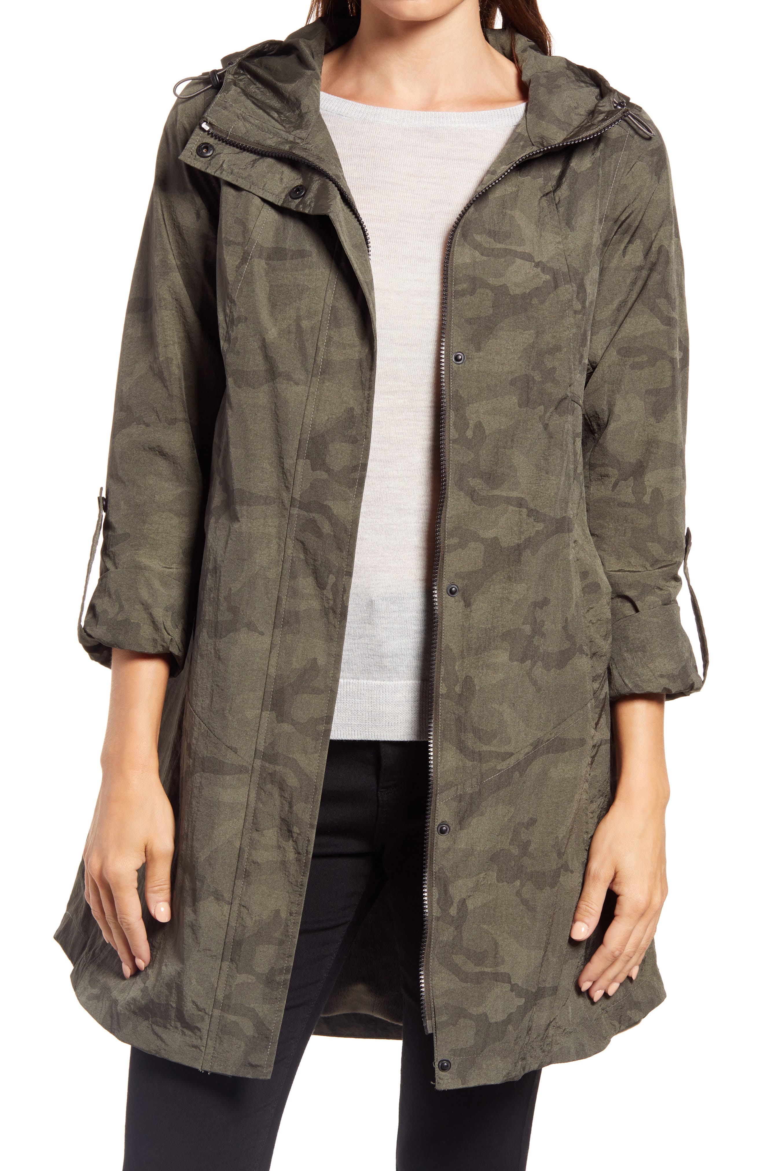 Ellen Tracy Camo Raincoat | Nordstrom