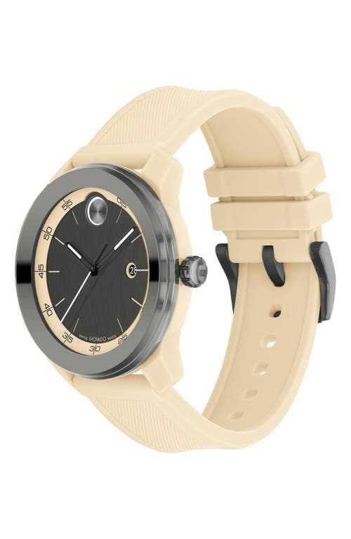 Shop Movado Bold Tr90 Silicone Strap Watch, 42mm In Ivory