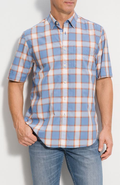 Shop Tommy Bahama Denim 'colburn Plaid' Sport Shirt In Surf Blue