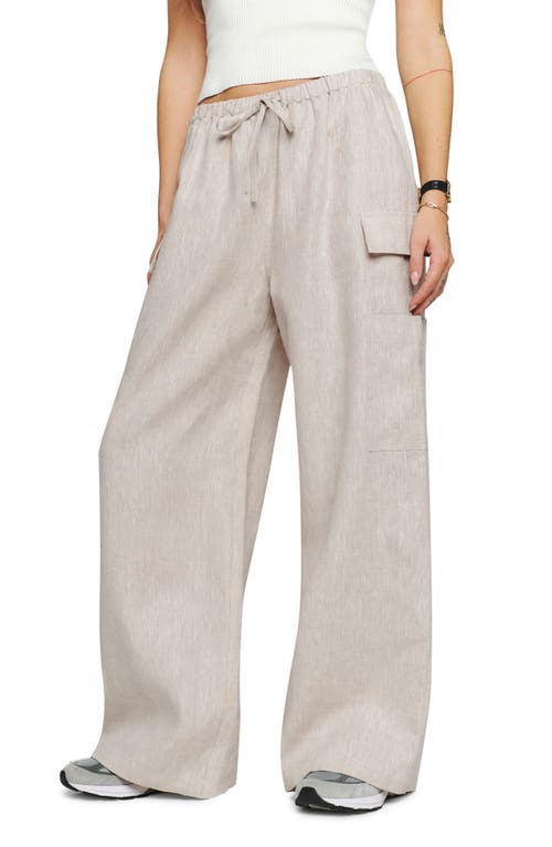 Reformation Ethan Linen Pants Oatmeal at Nordstrom,