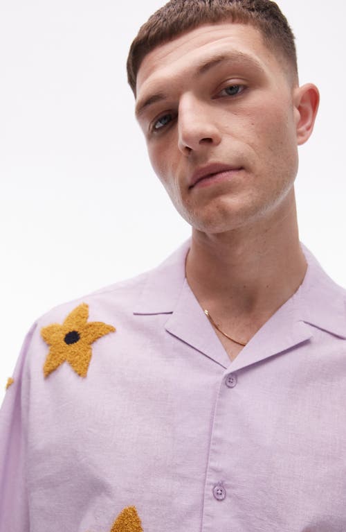 TOPMAN TOPMAN BOXY FLORAL CAMP SHIRT 