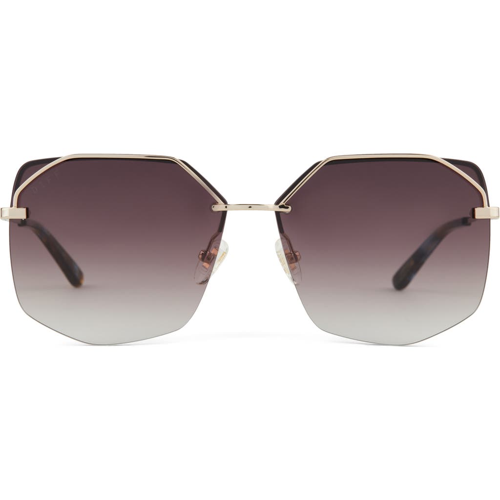 Diff Bree 62mm Gradient Polarized Oversize Square Sunglasses In Gray