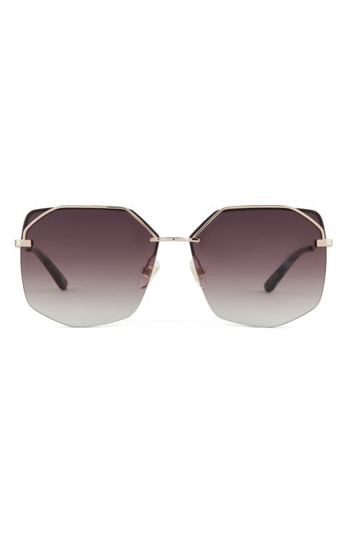 Shop Diff Bree 62mm Gradient Polarized Oversize Square Sunglasses In Gold/brown Gradient