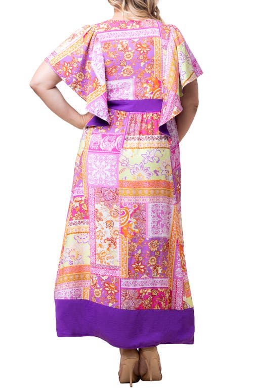Kiyonna Mediterranean Breeze Maxi Dress In Mixed Mosaic Print