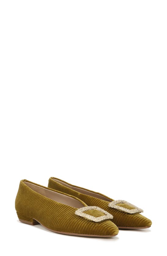 Shop Sam Edelman Janina Pointed Toe Flat In Green Chartreuse