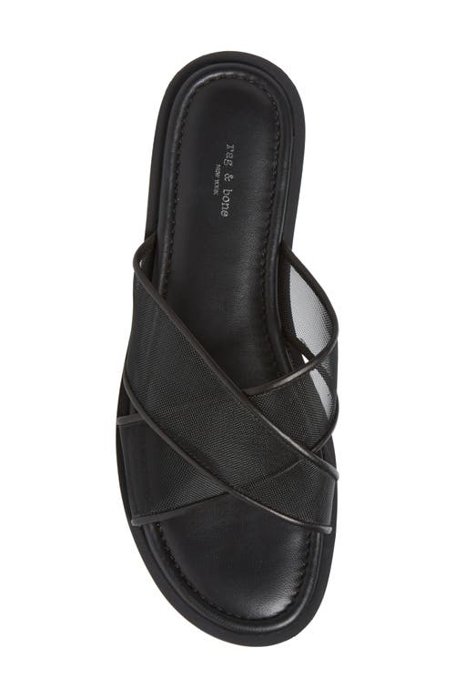 Shop Rag & Bone Geo Mesh Cross Strap Sandal In Black