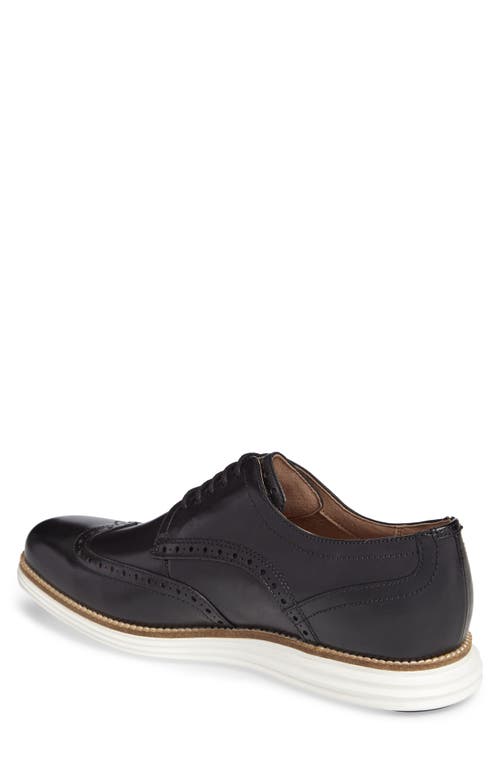 Cole Haan Men's Original Grand Leather Wingtip Oxfords In Black/white Leather
