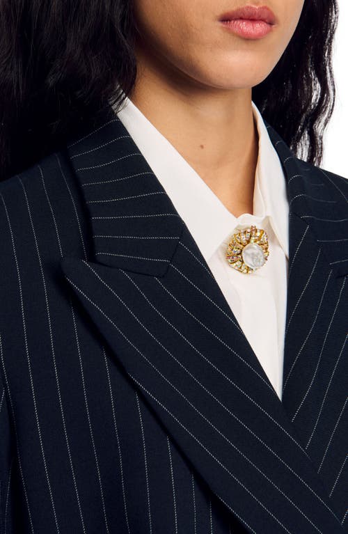 Sandro Courbevoie Striped Blazer In Black