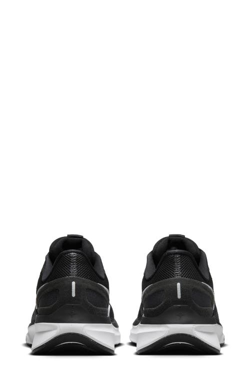 Nike Air Zoom Structure 25 Road Running Shoe In Black/dark Smoke Grey/white