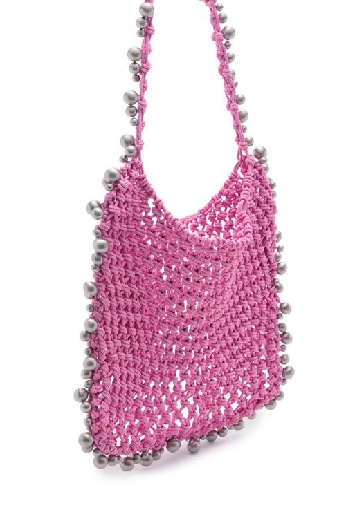 Shop Mango Beaded Shoulder Bag In Pink