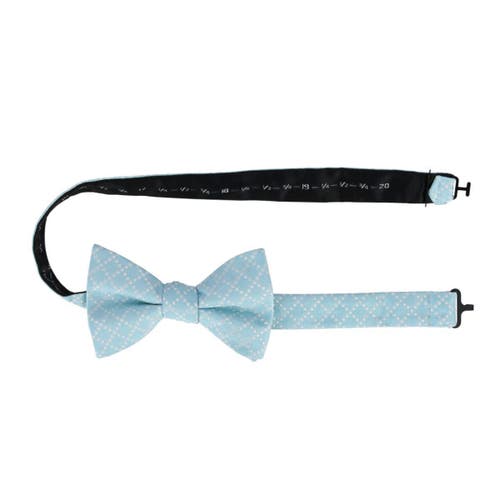 Trafalgar Rowan Geometric Pattern Silk Bow Tie In Light Blue