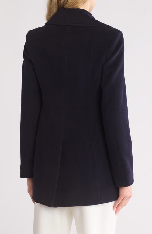 Shop Fleurette Classic Wool Blend Peacoat In Navy
