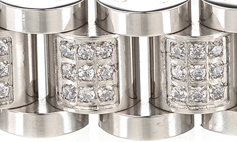 Shop Eye Candy Los Angeles Andre Cz Pavé Chain Link Bracelet In Silver