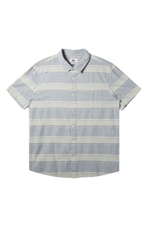 Cali Sunrise Stripe Short Sleeve Button-Up Shirt