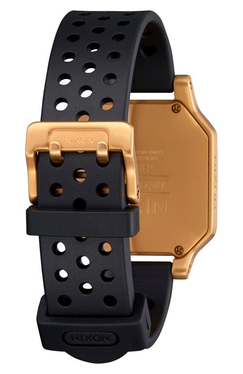 Shop Nixon Heat Digital Rubber Strap Watch In Gold/black