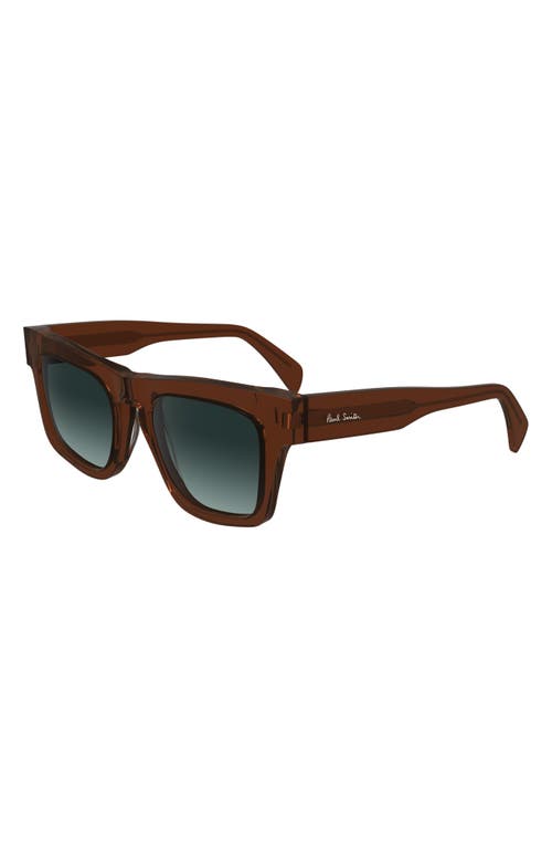 Shop Paul Smith Kramer 51mm Rectangular Sunglasses In Brown