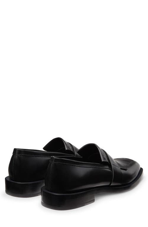 Shop Stuart Weitzman Royce Runaway Kiltie Loafer In Black/black Multi