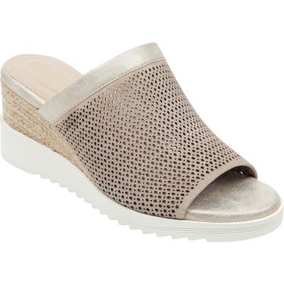 Evolve Zooey Wedge Slide Sandal, Beige