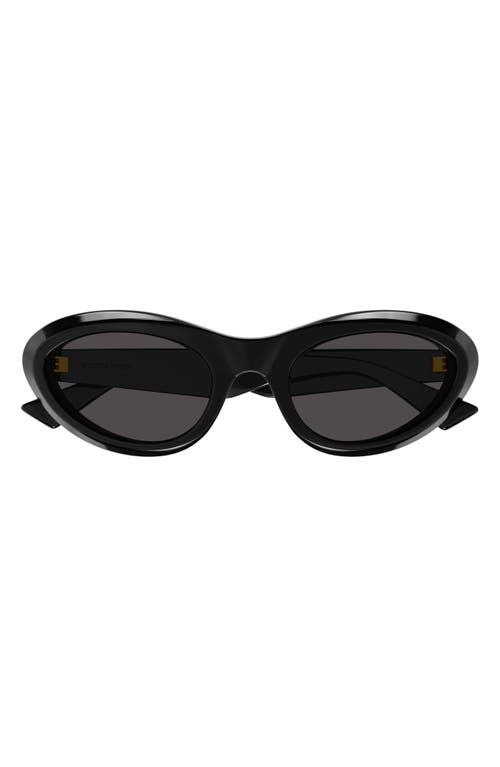 Bottega Veneta 53mm Panthos Sunglasses in Black