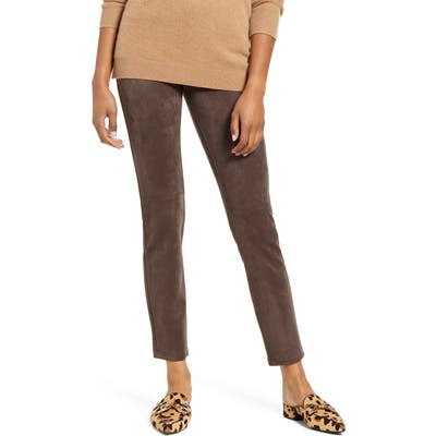 Hue Microsuede Leggings, Brown