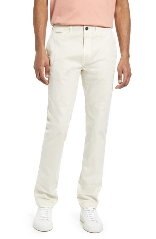 Stretch Cotton Straight Leg Chinos in Eggshell