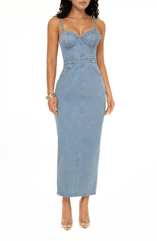 Shop Jluxlabel Celene Denim Maxi Dress In Blue