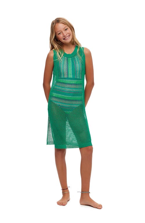 Beach Lingo Kids' Sheer Cover-Up Dress in Jazzy Jade at Nordstrom