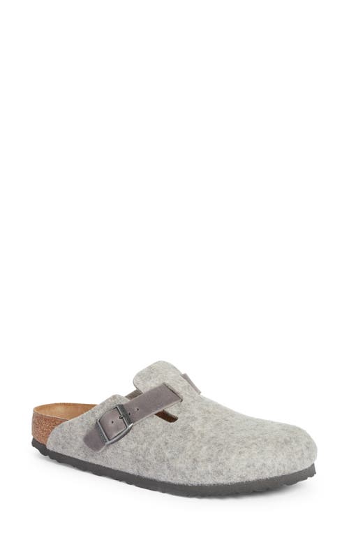 Shop Birkenstock Boston Wool Clog In Light Gray/iron