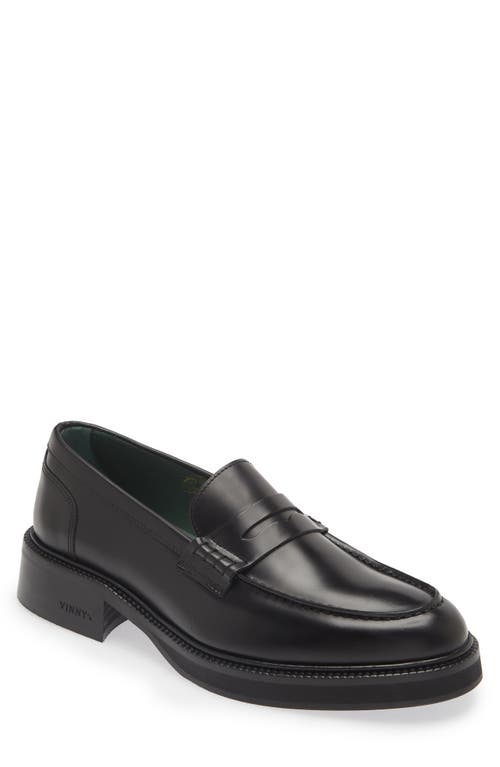 VINNY'S Townee Penny Loafer Black Leather at Nordstrom,