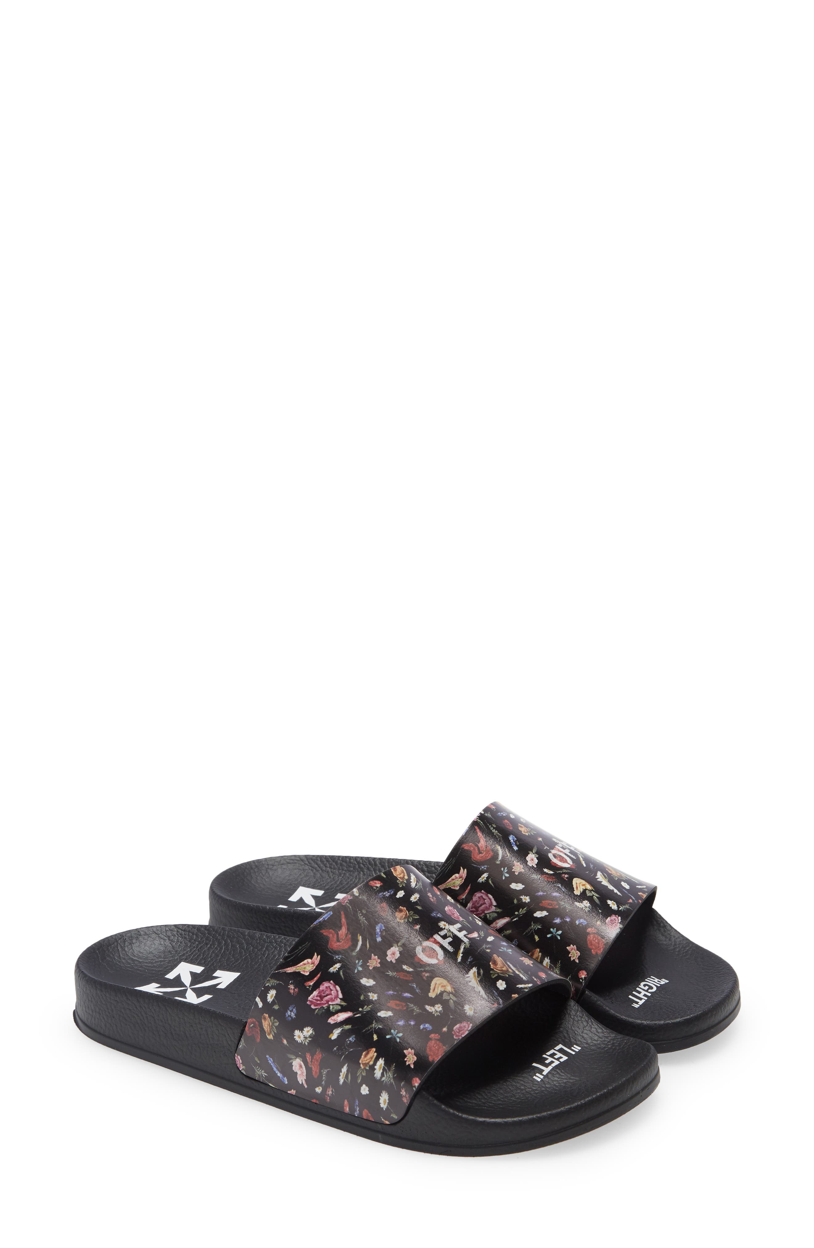 flower slip on platform sandals