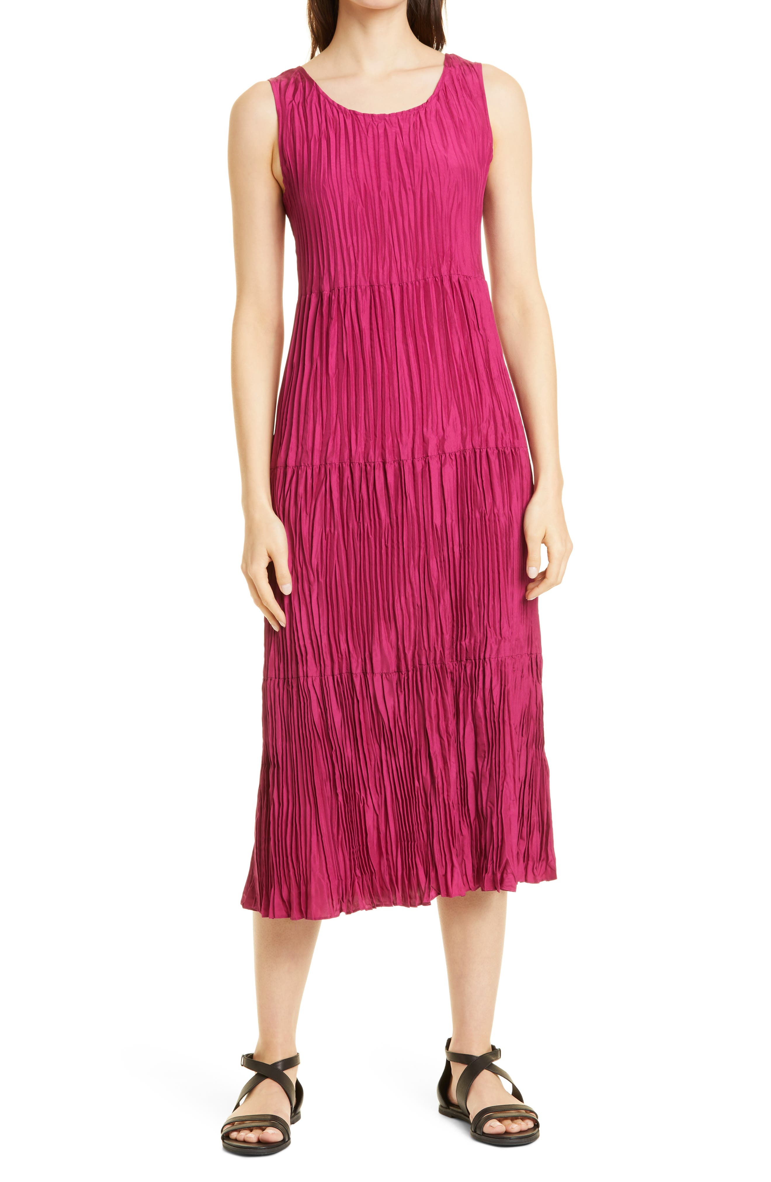open lace back dress Eileen Fisher Red Wool Flannel Classic Shift Easy Fit Dress Crew Neck   Designs by Alice Lowe