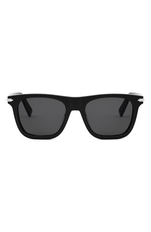 Dior 'blacksuit S13i 53mm Geometric Sunglasses In Shiny Black/smoke