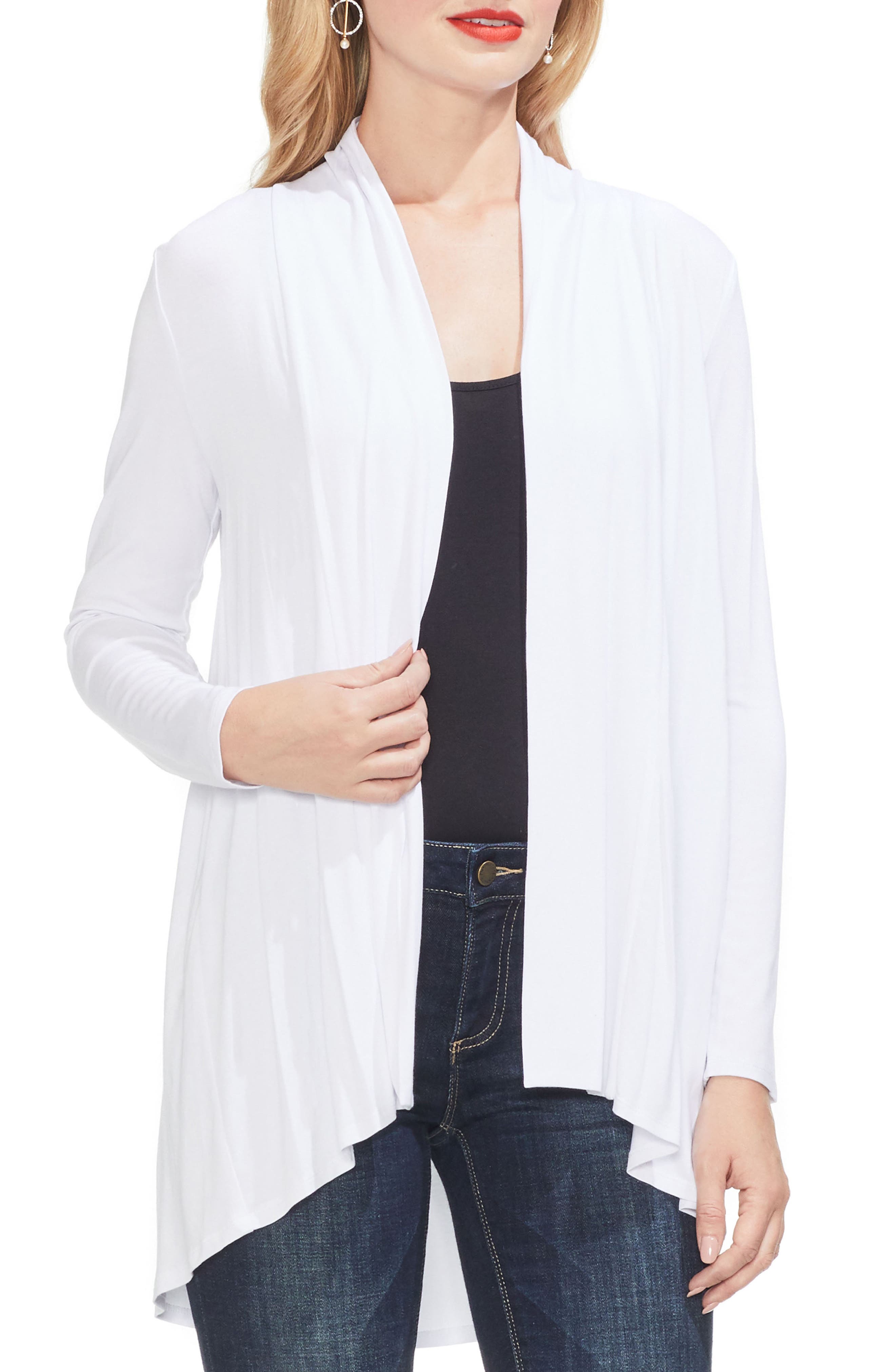Vince Camuto Open Front Cardigan, White