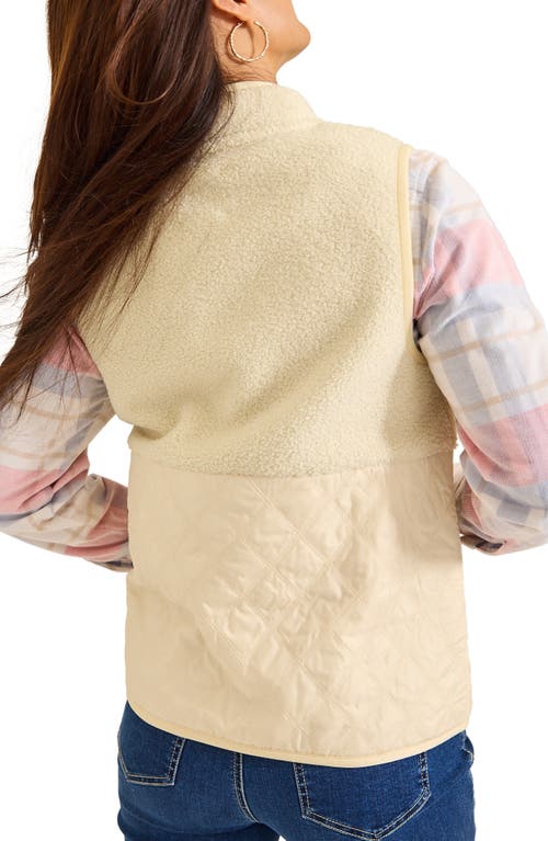 Shop Tommy Bahama Mixed Media Quilted Vest In New Ecru