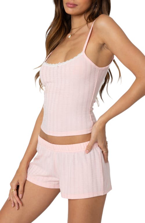 Edikted Irene Pointelle Tank Top In Pink