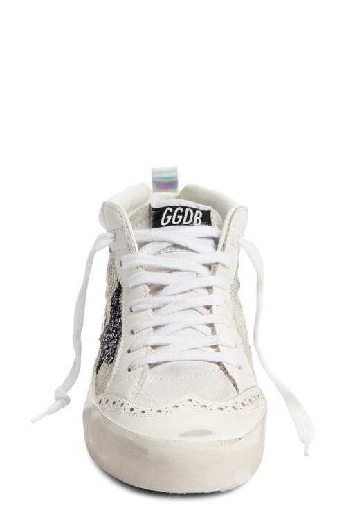 Golden Goose Mid Star Low Top Sneaker In White/silver