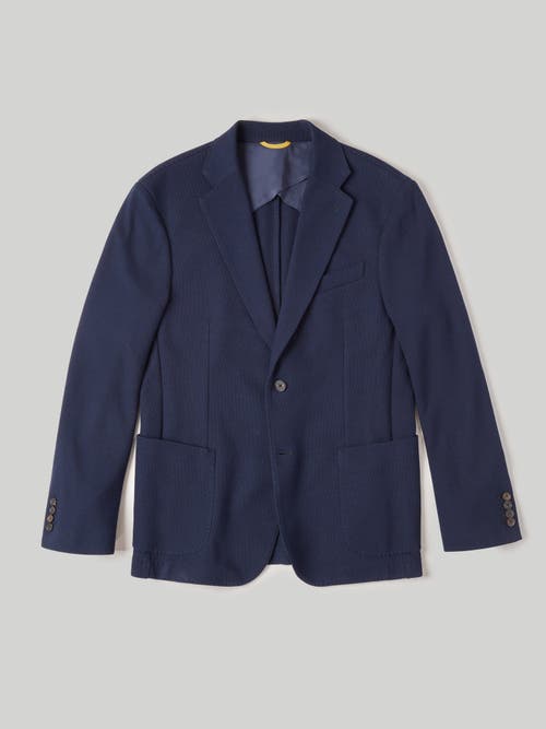 Robert Talbott Wright Knit Blazer In Navy