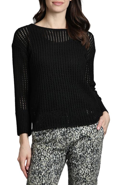 Shop Apny Open Stitch Sweater In Black