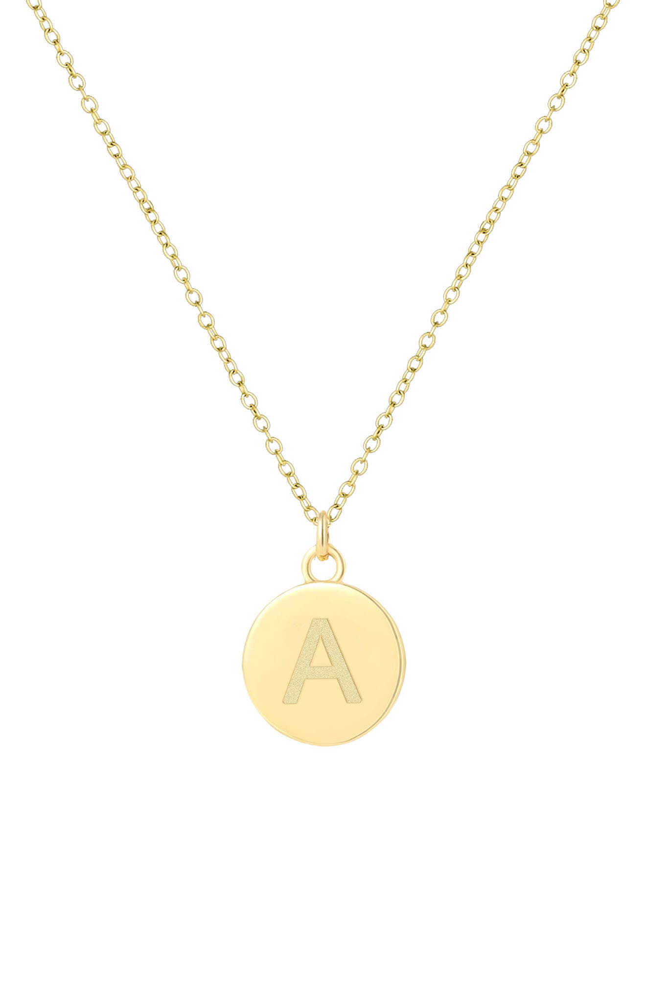 18k gold necklace with letter pendant