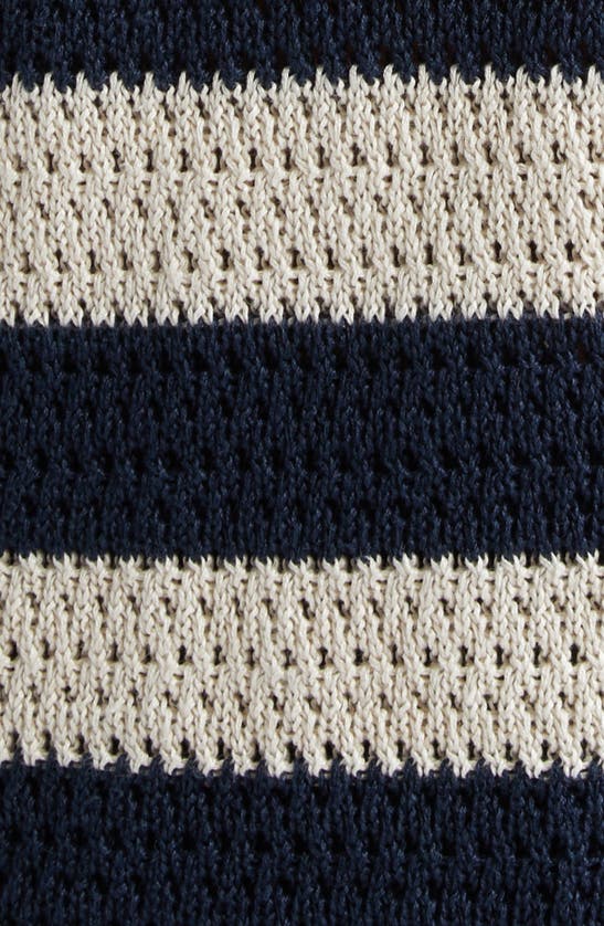 Max Mara Avio Striped Linen Crochet Knit Tank Top In Powder